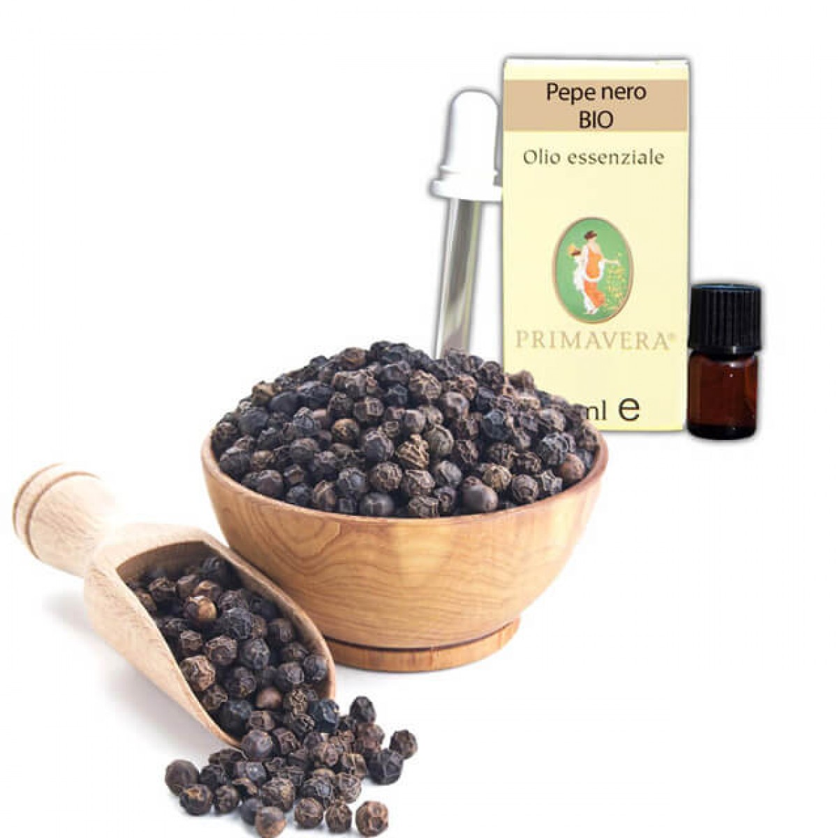 Olio Essenziale Puro Di Pepe Nero 100% | 30ml Per Aromaterapia | Piper Nigrum In Bottiglia Vetro Ambrato Con Contagocce | Tappo Tamper Evident