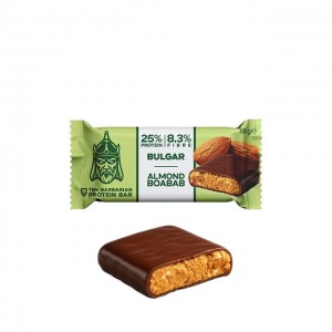 Barretta proteica Bulgar ricoperta al cioccolato - mandorle e baobab - bio - 68g