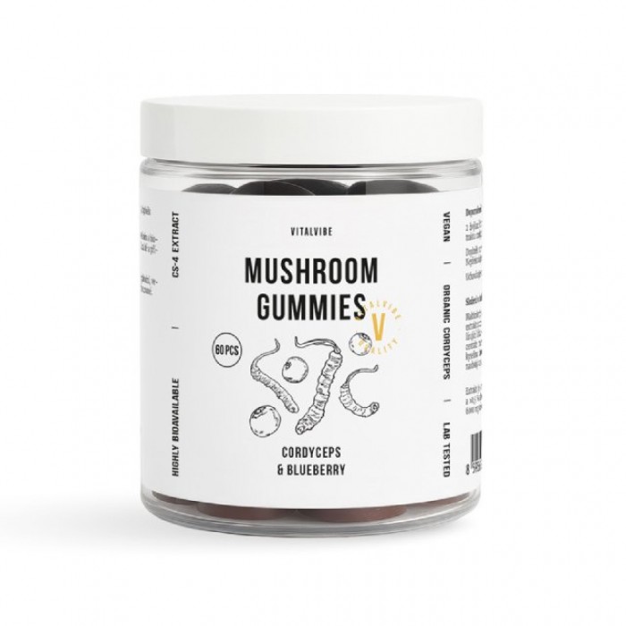 Cordyceps in caramelle gommose ai mirtilli - Bio - x60
