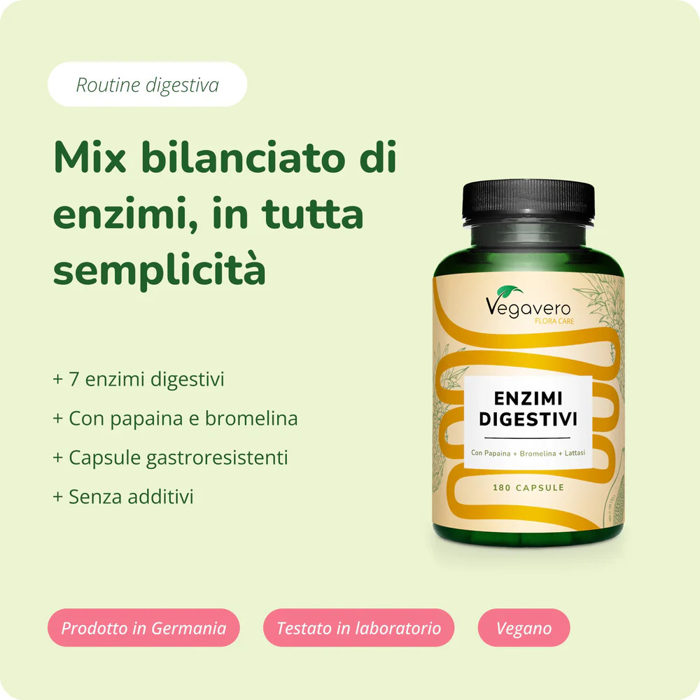 enzimi digestivi con calcio vegano
